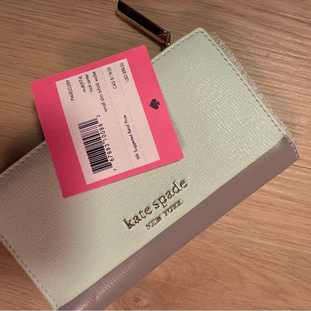 Brand new Kate Spade Mint and Gray Wallet